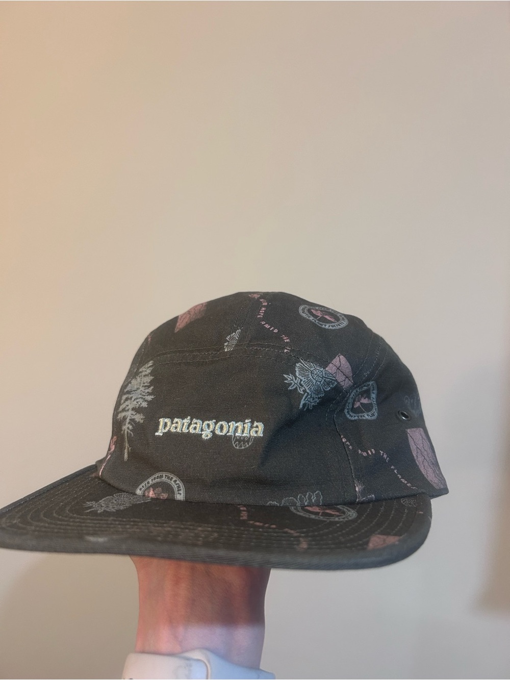Patagonia rare Graphic Maclure Hat in new growth basin green